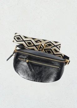 Accessoires-Lauren Vidal BESACE DOUBLE ZIP ELDA Noir