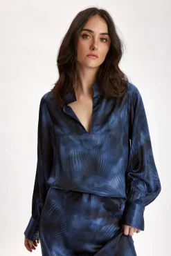 Chemises & Blouses-Lauren Vidal CHEMISE EN SOIE IMPRIMÉE BRETT Lune