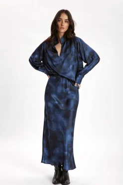 Chemises & Blouses-Lauren Vidal CHEMISE EN SOIE IMPRIMÉE BRETT Lune