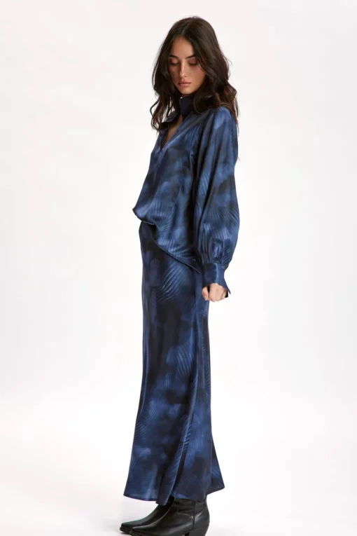 Chemises & Blouses-Lauren Vidal CHEMISE EN SOIE IMPRIMÉE BRETT Lune