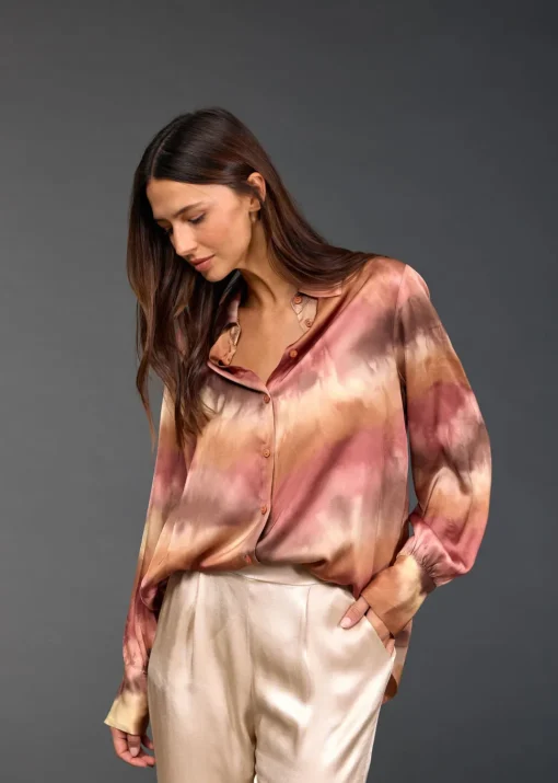Chemises & Blouses-Lauren Vidal CHEMISE EN TIE AND DYE MARINO Rotko