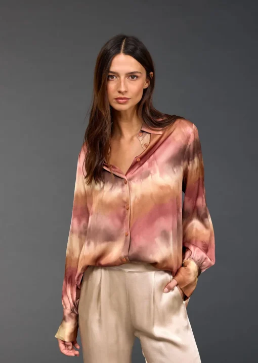 Chemises & Blouses-Lauren Vidal CHEMISE EN TIE AND DYE MARINO Rotko
