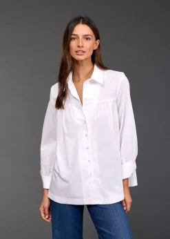 Chemises & Blouses-Lauren Vidal CHEMISE POPELINE RISA Blanc