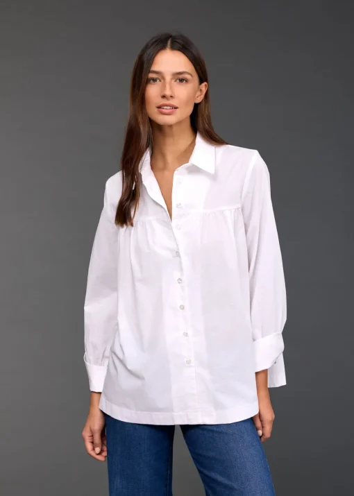 Chemises & Blouses-Lauren Vidal CHEMISE POPELINE RISA Blanc