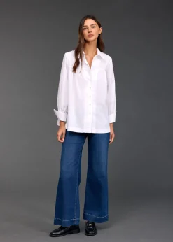 Chemises & Blouses-Lauren Vidal CHEMISE POPELINE RISA Blanc