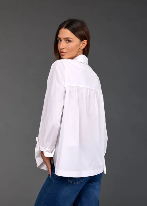 Chemises & Blouses-Lauren Vidal CHEMISE POPELINE RISA Blanc