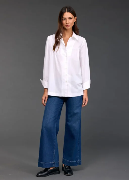 Chemises & Blouses-Lauren Vidal CHEMISE POPELINE RISA Blanc