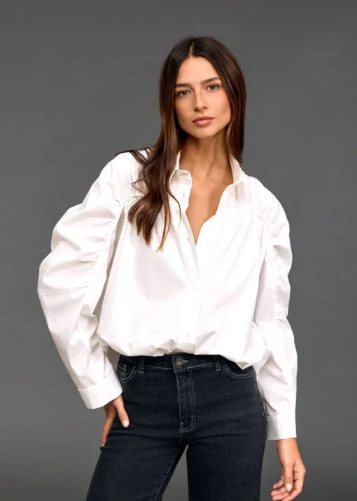 Chemises & Blouses-Lauren Vidal CHEMISE RAYÉE BIMBA Blanc