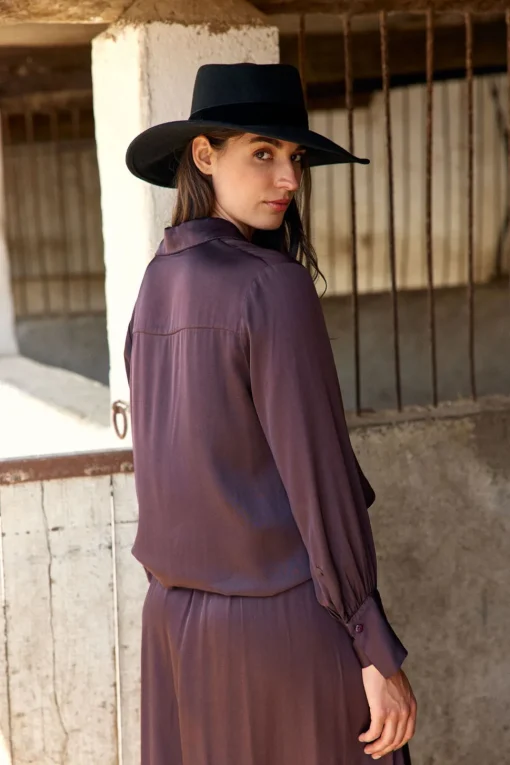 Chemises & Blouses-Lauren Vidal CHEMISE SOUPLE CELA Raisin