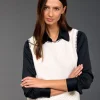 Pulls & Gilets-Lauren Vidal Debardeur en maille Jessy Creme