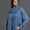 Accessoires-Lauren Vidal ECHARPE EN MAILLE NEL Denim
