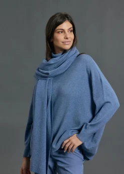 Accessoires-Lauren Vidal ECHARPE EN MAILLE NEL Denim