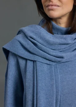 Accessoires-Lauren Vidal ECHARPE EN MAILLE NEL Denim