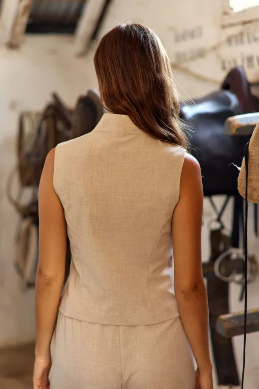 Vestes & Manteaux-Lauren Vidal GILET CHINÉ AURA Grege