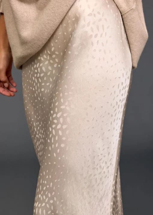 Robes & Jupes-Lauren Vidal JUPE EN VISCOSE JACQUARD ROXIE Creme