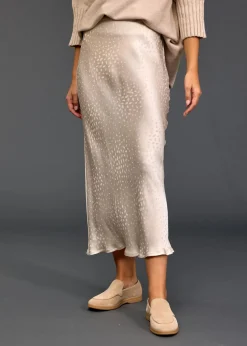 Robes & Jupes-Lauren Vidal JUPE EN VISCOSE JACQUARD ROXIE Creme