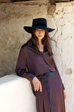 Robes & Jupes-Lauren Vidal JUPE LONGUE ÉVASÉE COME Raisin