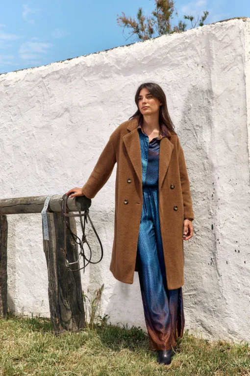 Vestes & Manteaux-Lauren Vidal MANTEAU FLUIDE PABLO Havane