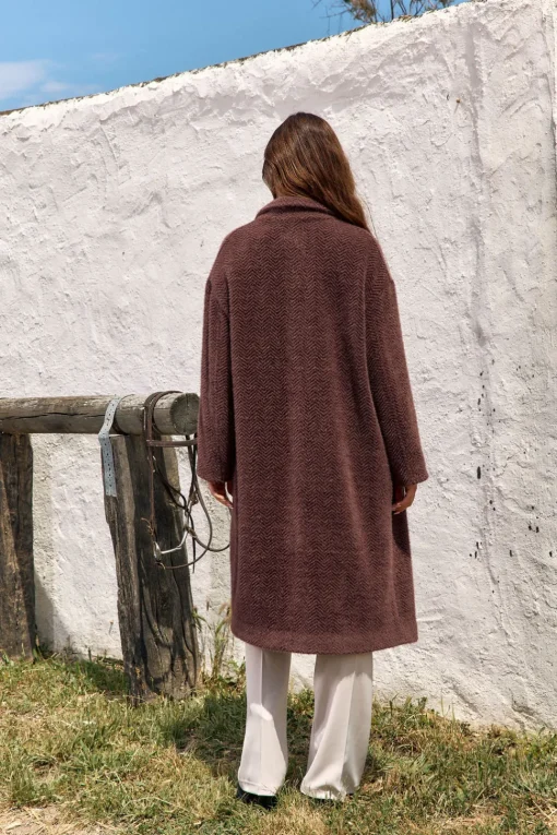Vestes & Manteaux-Lauren Vidal MANTEAU MAILLE ASKA Raisin