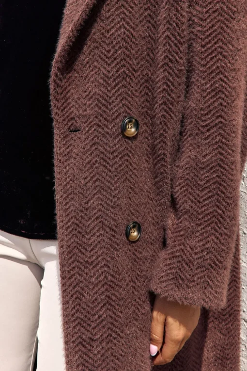 Vestes & Manteaux-Lauren Vidal MANTEAU MAILLE ASKA Raisin