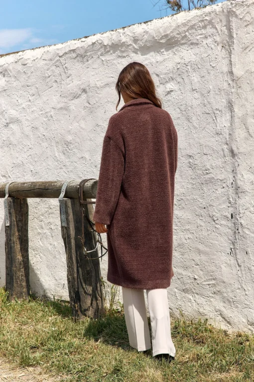 Vestes & Manteaux-Lauren Vidal MANTEAU MAILLE ASKA Raisin