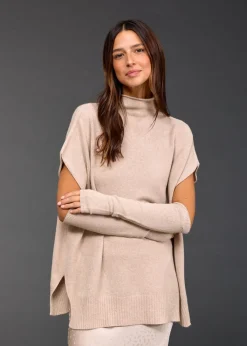 Accessoires-Lauren Vidal Mitaines en maille LIM Sable