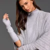 Accessoires-Lauren Vidal Mitaines en maille LIM Grey