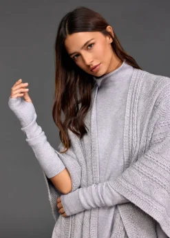 Accessoires-Lauren Vidal Mitaines en maille LIM Grey