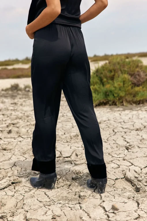 Pantalons-Lauren Vidal PANTALON BI-MATIÈRE SHADOW Noir