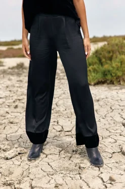 Pantalons-Lauren Vidal PANTALON BI-MATIÈRE SHADOW Noir
