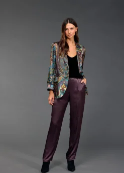 Pantalons-Lauren Vidal PANTALON DROIT OLGA Raisin