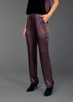Pantalons-Lauren Vidal PANTALON DROIT OLGA Raisin