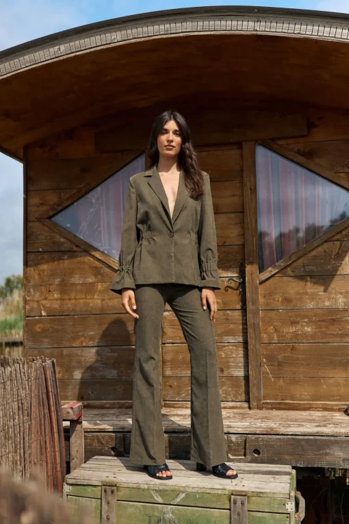 Pantalons-Lauren Vidal PANTALON FLARE JIM Bronze