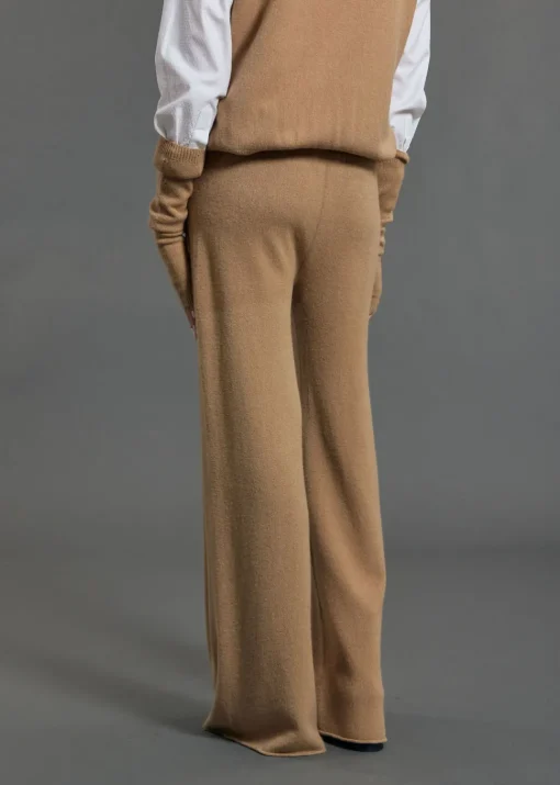 Pantalons-Lauren Vidal PANTALON JOGGING EN MAILLE RAQUEL Camel