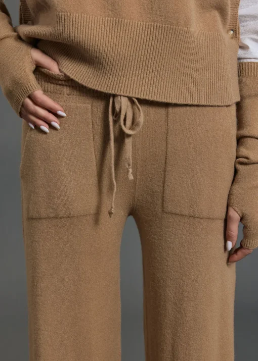Pantalons-Lauren Vidal PANTALON JOGGING EN MAILLE RAQUEL Camel