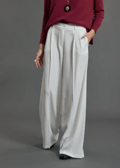 Pantalons-Lauren Vidal PANTALON LARGE MATTEO Creme
