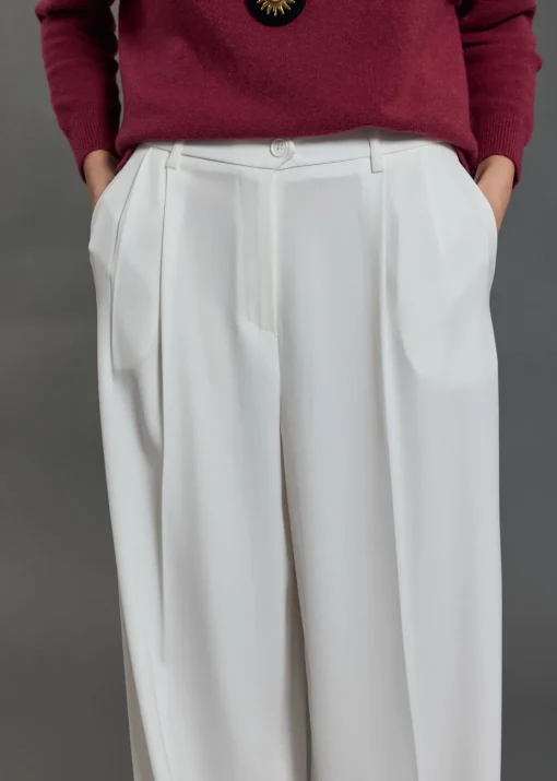 Pantalons-Lauren Vidal PANTALON LARGE MATTEO Creme