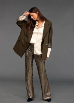 Pantalons-Lauren Vidal PANTALON STYLE PAILLETTES SANTA Gold