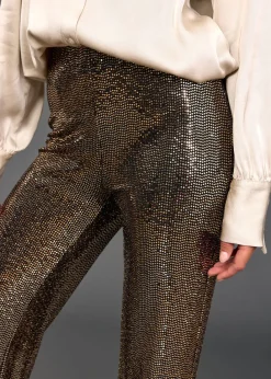 Pantalons-Lauren Vidal PANTALON STYLE PAILLETTES SANTA Gold