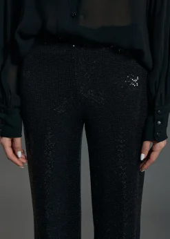 Pantalons-Lauren Vidal PANTALON STYLE PAILLETTES SANTA Noir