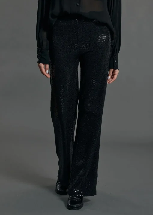 Pantalons-Lauren Vidal PANTALON STYLE PAILLETTES SANTA Noir