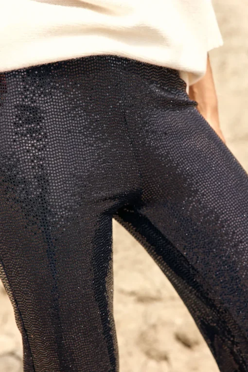 Pantalons-Lauren Vidal PANTALON STYLE PAILLETTES SANTA Noir