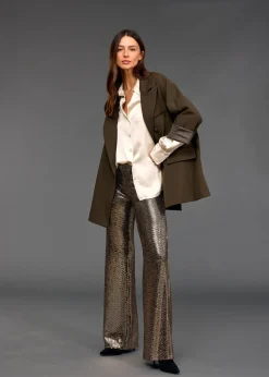 Pantalons-Lauren Vidal PANTALON STYLE PAILLETTES SANTA Gold