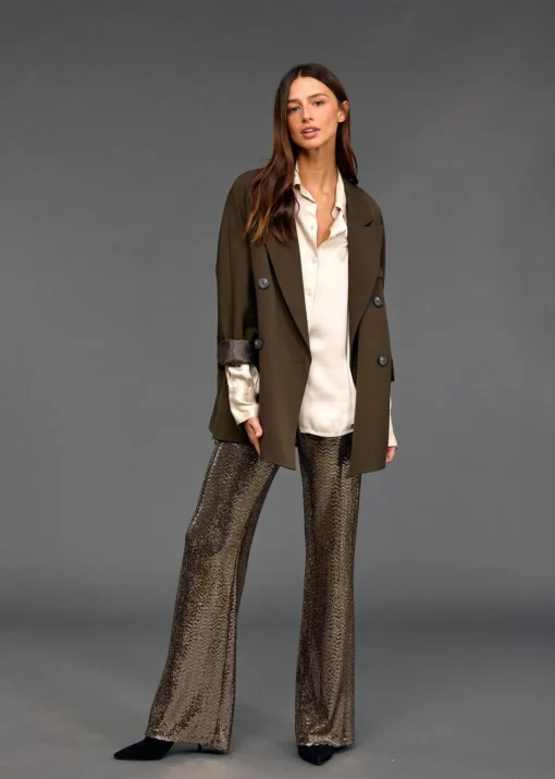Pantalons-Lauren Vidal PANTALON STYLE PAILLETTES SANTA Gold