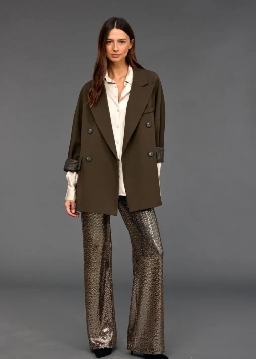 Pantalons-Lauren Vidal PANTALON STYLE PAILLETTES SANTA Gold