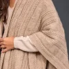 Pulls & Gilets-Lauren Vidal Poncho torsadé Roca Sable