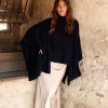 Pulls & Gilets-Lauren Vidal Poncho torsadé Roca Noir