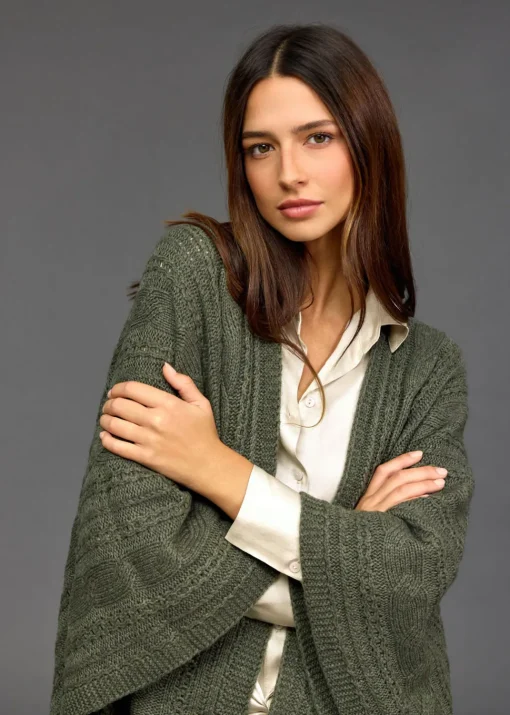 Pulls & Gilets-Lauren Vidal Poncho torsadé ROCA Bronze