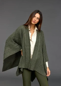 Pulls & Gilets-Lauren Vidal Poncho torsadé ROCA Bronze