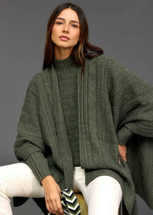 Pulls & Gilets-Lauren Vidal Poncho torsadé ROCA Bronze